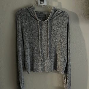 SO Lounge Life Cozy Pullover Large Crop Grey Hoodie